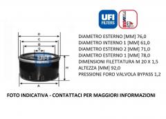 FILTRO OLIO UFI 23.401.00