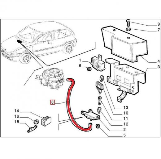 TUBO FLESSIBILE ALIMENTAZIONE ORIGINALE FIAT LANCIA 7616292 PANDA 4X4 PUNTO GT