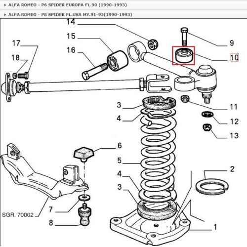 BOCCOLA SUPPORTO BRACCIO SUPERIORE ALFA GIULIA - GT - SPIDER PER 60516902