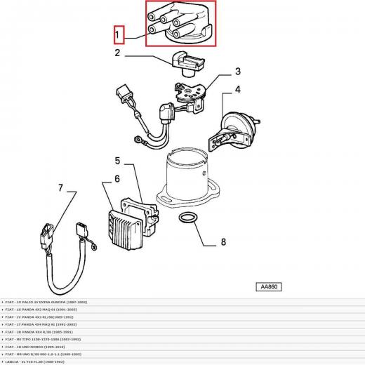 CALOTTA SPINTEROGENO MOTORE FIRE FIAT PANDA - UNO - LANCIA Y10 PER 9939789