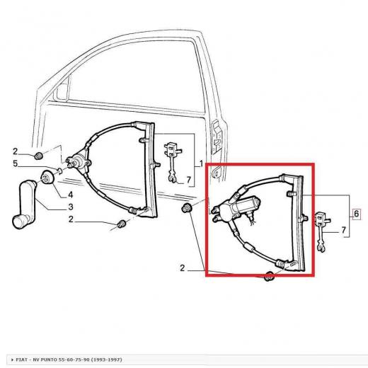 ALZACRISTALLO ELETTRICO ANTERIORE DESTRO FIAT PUNTO 3 PORTE PER 7732487