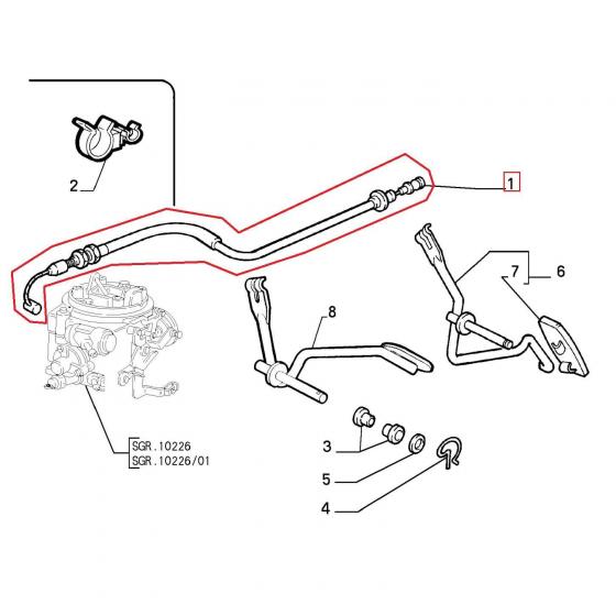 CAVO COMANDO ACCELERATORE FIAT SEICENTO LAMPERTI PER 7749741