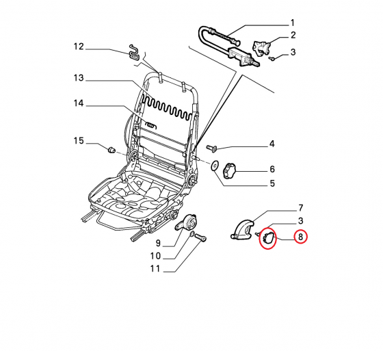 TAPPO SEDILE ANTERIORE FIAT BRAVO - SIENA ORIGINALE 174806633
